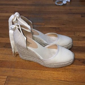 Cream Espadrille Wedges from Express